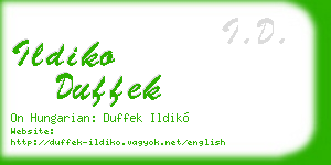 ildiko duffek business card